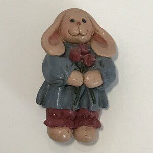 Resin Girl Bunny Brooch